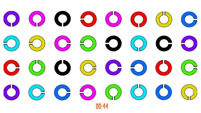 Проверьте своё зрение и внимательность. Головоломка с цветными кольцами смотреть онлайн