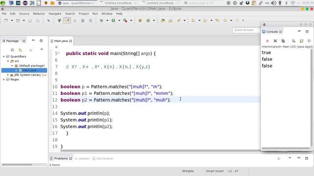 44 Java advanced RegEx Char Quantifiers التعابير النمطية مع محدد الكمية смотреть онлайн