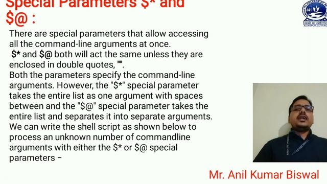 Unix: Special Variables and Array Concepts | Examples смотреть онлайн