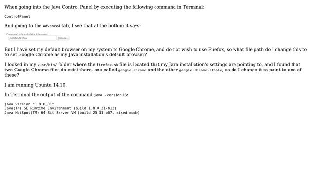 Ubuntu: How to set Chrome as default browser for Java installation? смотреть онлайн