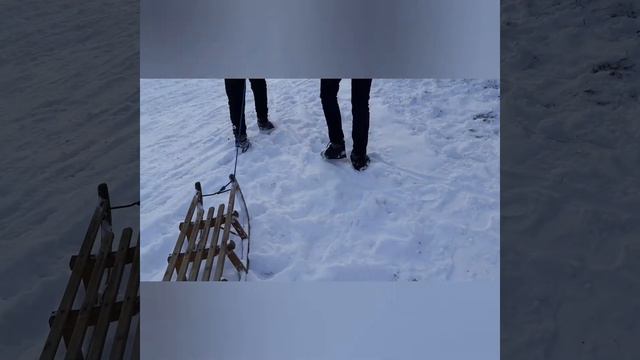 ездили на #санках кататься, сколько #снега, #красота, Германия, падали, катались, кушали, #зима смотреть онлайн