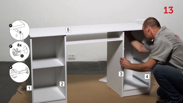 MADESA 53 inch Computer Desk with 3 drawers, 1 door and 1 storage shelf смотреть онлайн