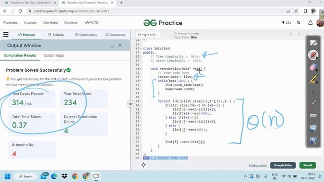 Reorder List || GFG POTD || MicroSoft || Amazon || Intuit || JAVA Code || C++ Code || Hindi || смотреть онлайн