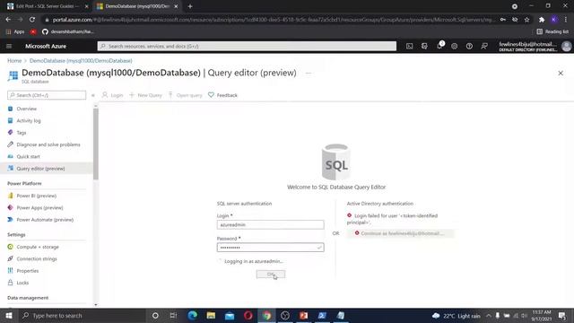 Reset password in Azure SQL database | Azure SQL database reset password смотреть онлайн
