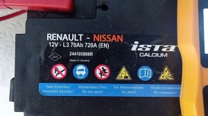 Тест АКБ ista (Renault - Nissan) 70 Ач