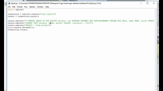 tugas 2 membuat database dengan pyqt5 dan sqlite python смотреть онлайн