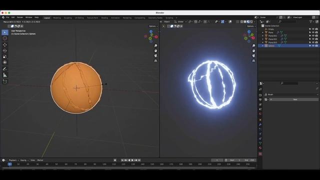 Электрический эффект в Blender 3.6 смотреть онлайн