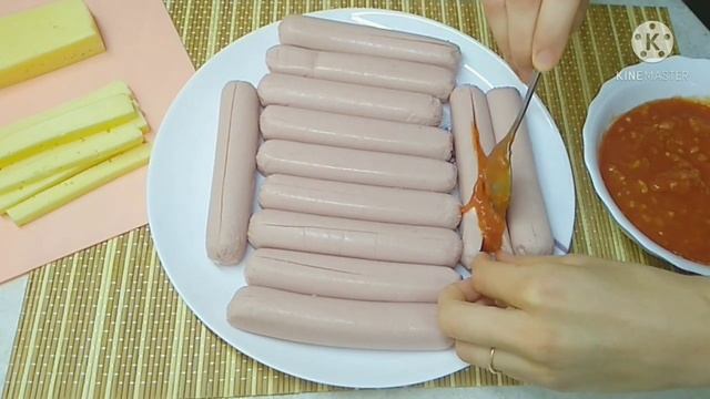 Сын ел ДАЖЕ ХОЛОДНЫМИ!!!/Сосиски с чесноком,томатной пастой и сыром,В ДУХОВКЕ/ТОП-блюдо Мамы Саши! смотреть онлайн