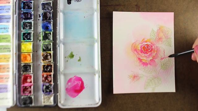 Watercolor Crimson Blush Roses смотреть онлайн