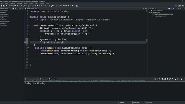 How to Reverse String in Java word by word | Using for loop | Split method смотреть онлайн