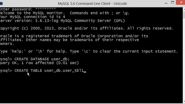 Create a Table in a Database MySQL смотреть онлайн