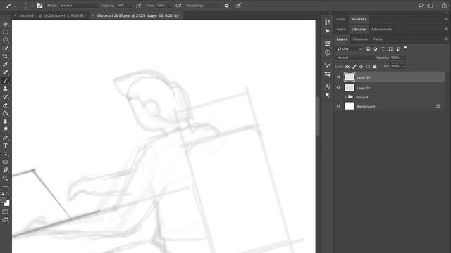 FLAT ILLUSTRATION TUTORIAL | SKETCH PROCESS in photoshop cc 2018 #1 смотреть онлайн