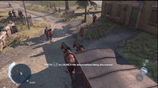 Assassin's Creed III - Transport Slave Carriage Scene Attack Redcoats, L2 Engage Enemy Gameplay PS3 смотреть онлайн