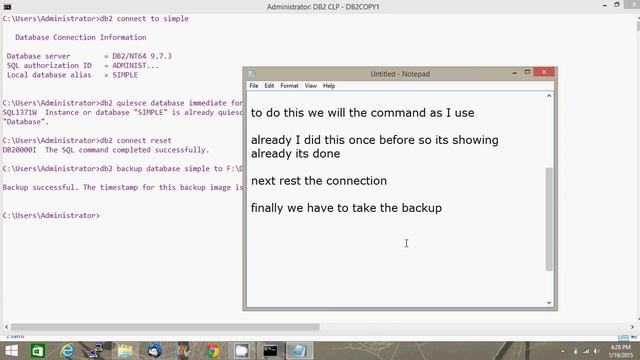 DB2 Offline backup process смотреть онлайн