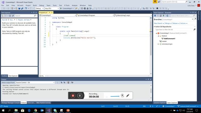Working with Git & Visual Studio 2017 - Part 1 смотреть онлайн