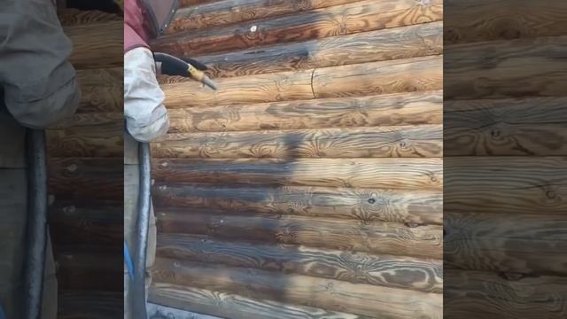 Шлифовка сруба деревянного дома пескоструем смотреть онлайн