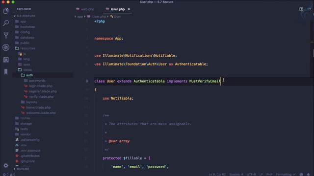 Whats new in Laravel 5.7 | Must Verify Email for user #1 смотреть онлайн