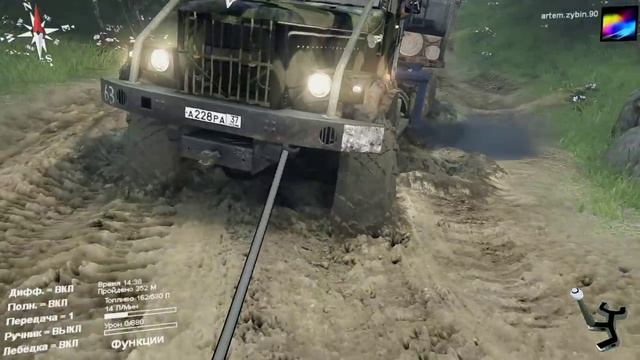 SpinTires. Мод КрАЗ-255 Доработанный. (Ссылка в описании) смотреть онлайн