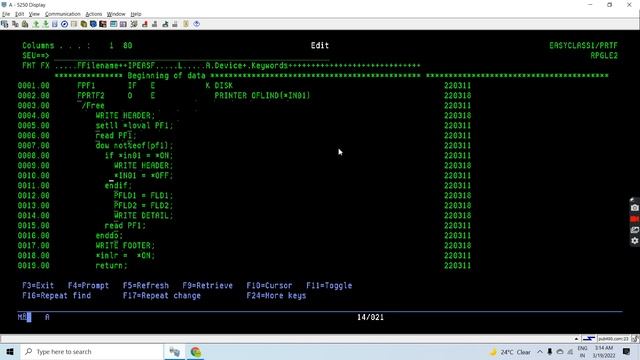 Using Externally Described Printer File in RPGLE in IBM i (AS400) смотреть онлайн