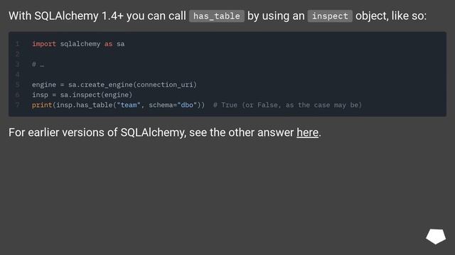 Easily check if table exists with python, sqlalchemy on an sql database смотреть онлайн