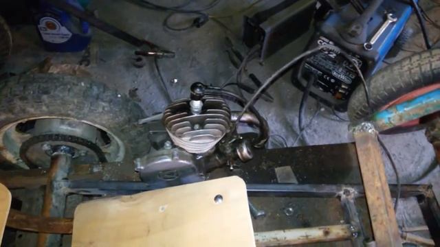 картинг своими руками (примерка двигателя) смотреть онлайн