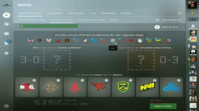 IEM katowice 2019 Major pick'em predictions at Legend stage смотреть онлайн