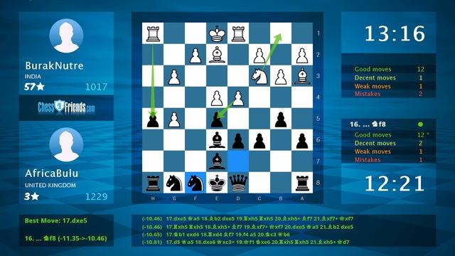 Chess Game Analysis: BurakNutre - AfricaBulu, 0-1 (By ChessFriends.com) смотреть онлайн