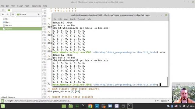 Bitboard CHESS ENGINE in C: generating relevant OCCUPANCY BIT COUNT lookup tables for sliding piece смотреть онлайн