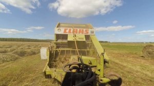 Заготовка сена/Пресс-подборщик Claas Rolland 44/Трактор SAME Explorer 90 (Аналог МТЗ-82)