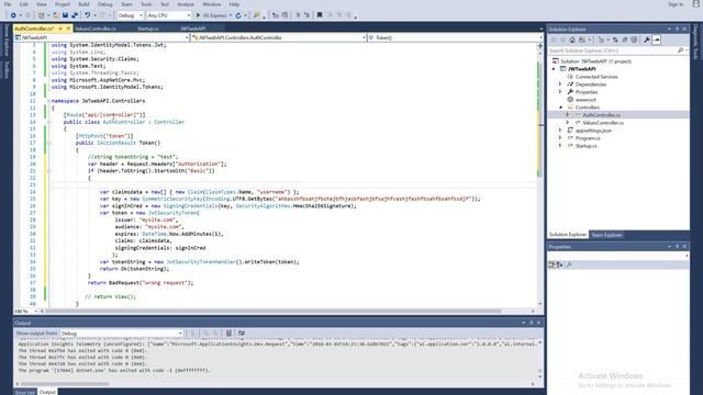 JWT (JSON Web Token) ASP.NET core Authentication Part 2 смотреть онлайн