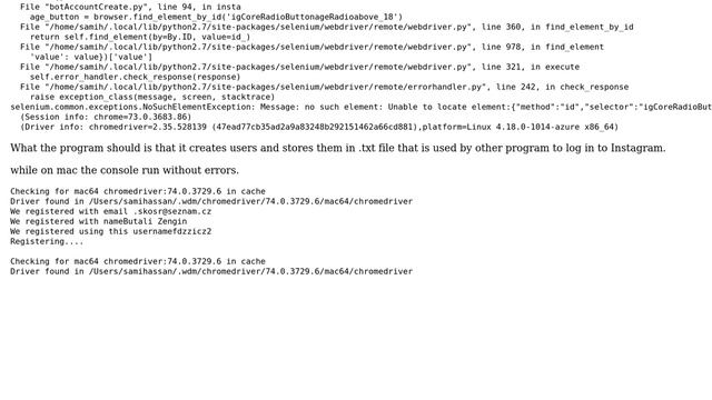 Message: no such element error using ChromeDriver and Chrome through Selenium and Python смотреть онлайн