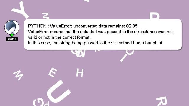 PYTHON : ValueError: unconverted data remains: 02:05 смотреть онлайн