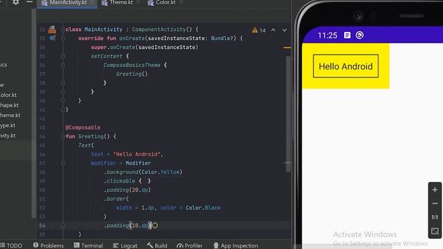 Buttons & Modifier in Jetpack Compose | English | Android Studio смотреть онлайн