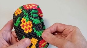 шкатулка в стиле хохлома. Сделана  в технике модульное оригами (мастер-класс)