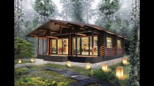 Одноэтажный Дом из бревна для постоянного проживания