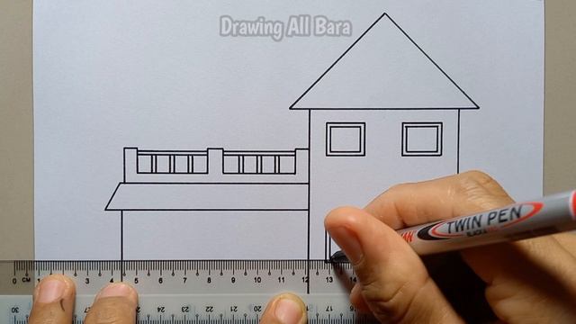 How to draw a house || Easy Suitable for beginners, Drawing Houses смотреть онлайн