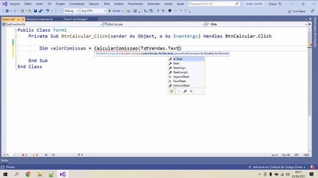 Diferença entre SUB e FUNCTION no VB.Net. Visual Basic .Net Visual Studio 2019 смотреть онлайн