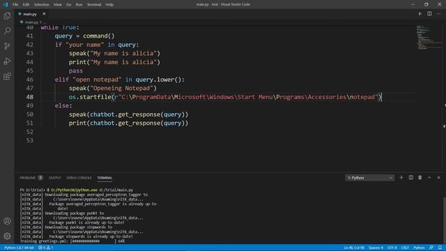 AI Chatbot || Part 2 , Using Chatterbot and Datetime module with wishing function смотреть онлайн