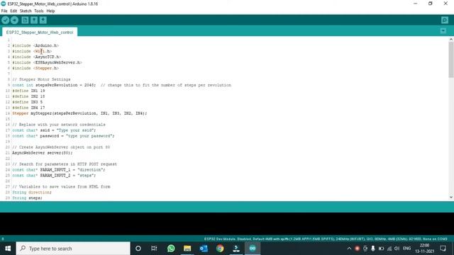 ESP32 To Control 28BYJ-48 Stepper Motor Over WiFi Using Mobile Phone || ESP32 Web Server (HTML Form