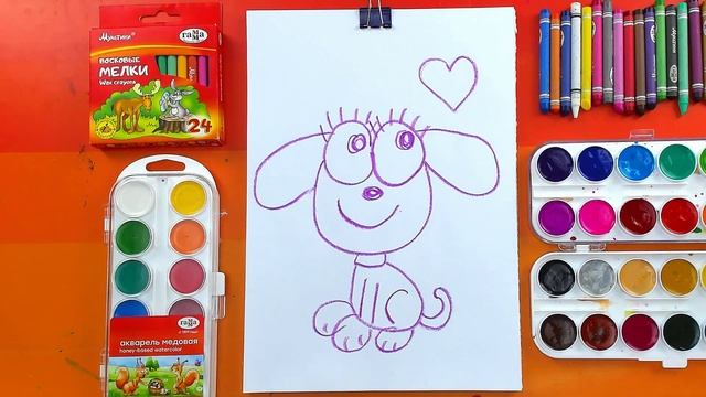Как нарисовать СОБАЧКУ с РыбаКит - рисуем поэтапно для малыша смотреть онлайн