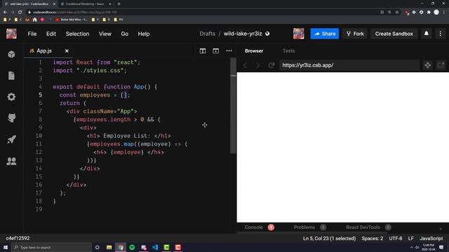 Learn React #7: Conditional Rendering (&& and Ternary) смотреть онлайн