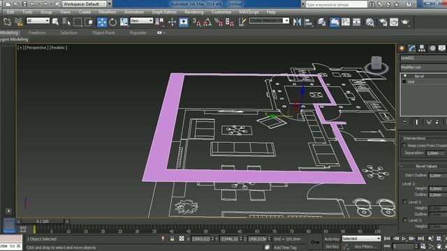Урок 3. Часть 1/2 .Моделирование стен, перенос чертежа в 3D-max. смотреть онлайн