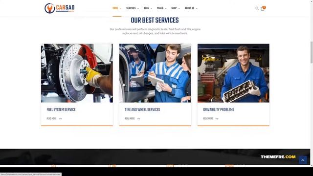 Carsao - Responsive Car Service WordPress Theme auto inspection auto service Easy Create Website смотреть онлайн