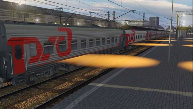 Отправление ЧС7 с поездом №91 Москва — Старый Оскол | Trainz 19 смотреть онлайн