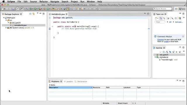 Eclipse Demo: Create a Class - Georgia Tech - Software Development Process смотреть онлайн