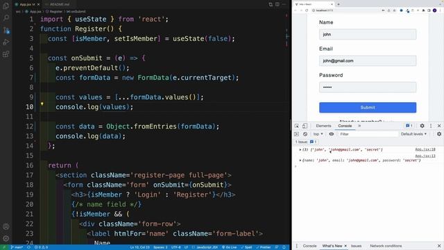 FormData API - React смотреть онлайн