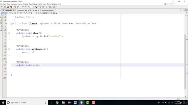 Example of One class implements more than one interface in Java Programming | Java Interface смотреть онлайн