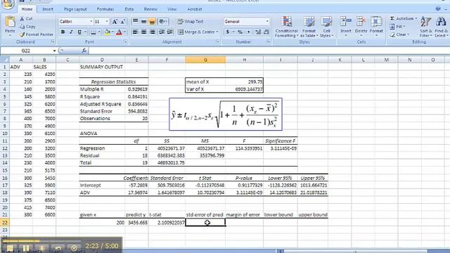 Predicitive interval Excel смотреть онлайн