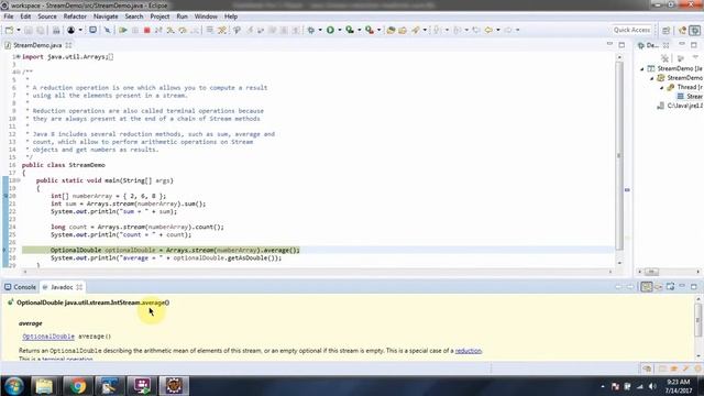 How to use Java 8 streams reduction operations sum, count, and average? | Streams in Java 8 смотреть онлайн