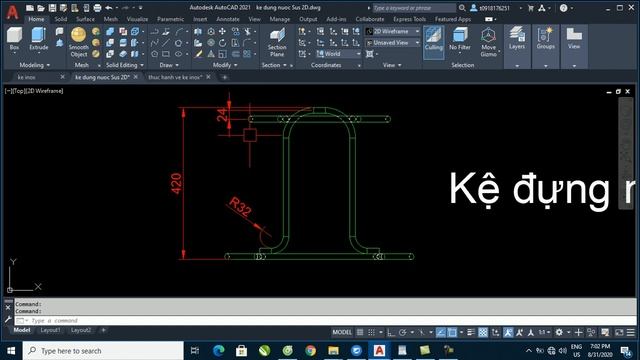 Bài 8: Vẽ AutoCAD 3D kệ đựng nước Inox - thực hành AutoCAD 3D смотреть онлайн